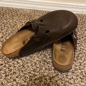 Brown leather Birkenstock